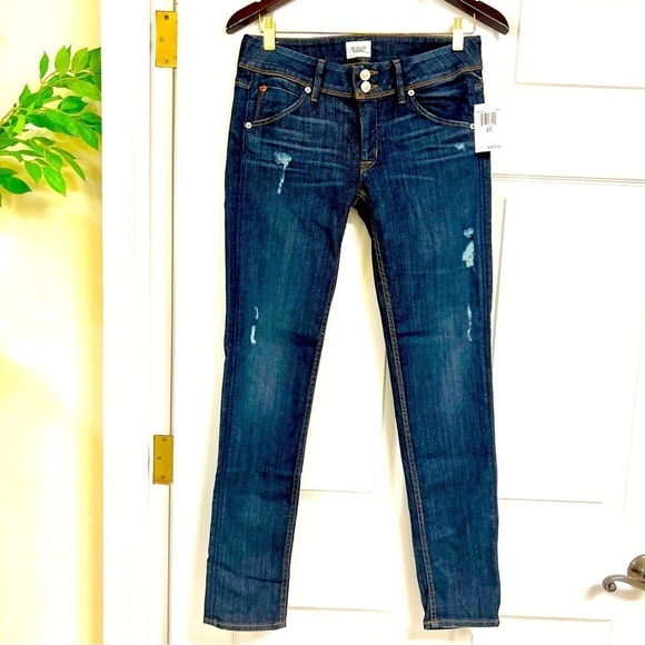 NWT HUDSON COLLIN MIDRISE SKINNY Supermodel Jeans Flap Pockets, Premium 27 - Picture 2 of 14